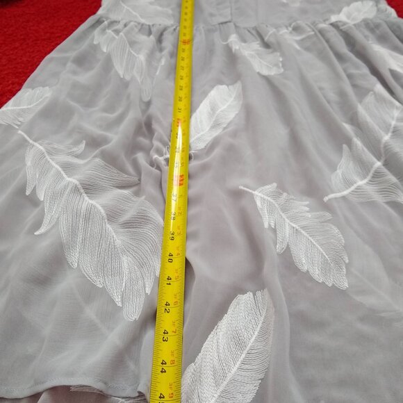 sheer drop waist embroidered feathers shirtdress NWOT - Picture 8 of 11